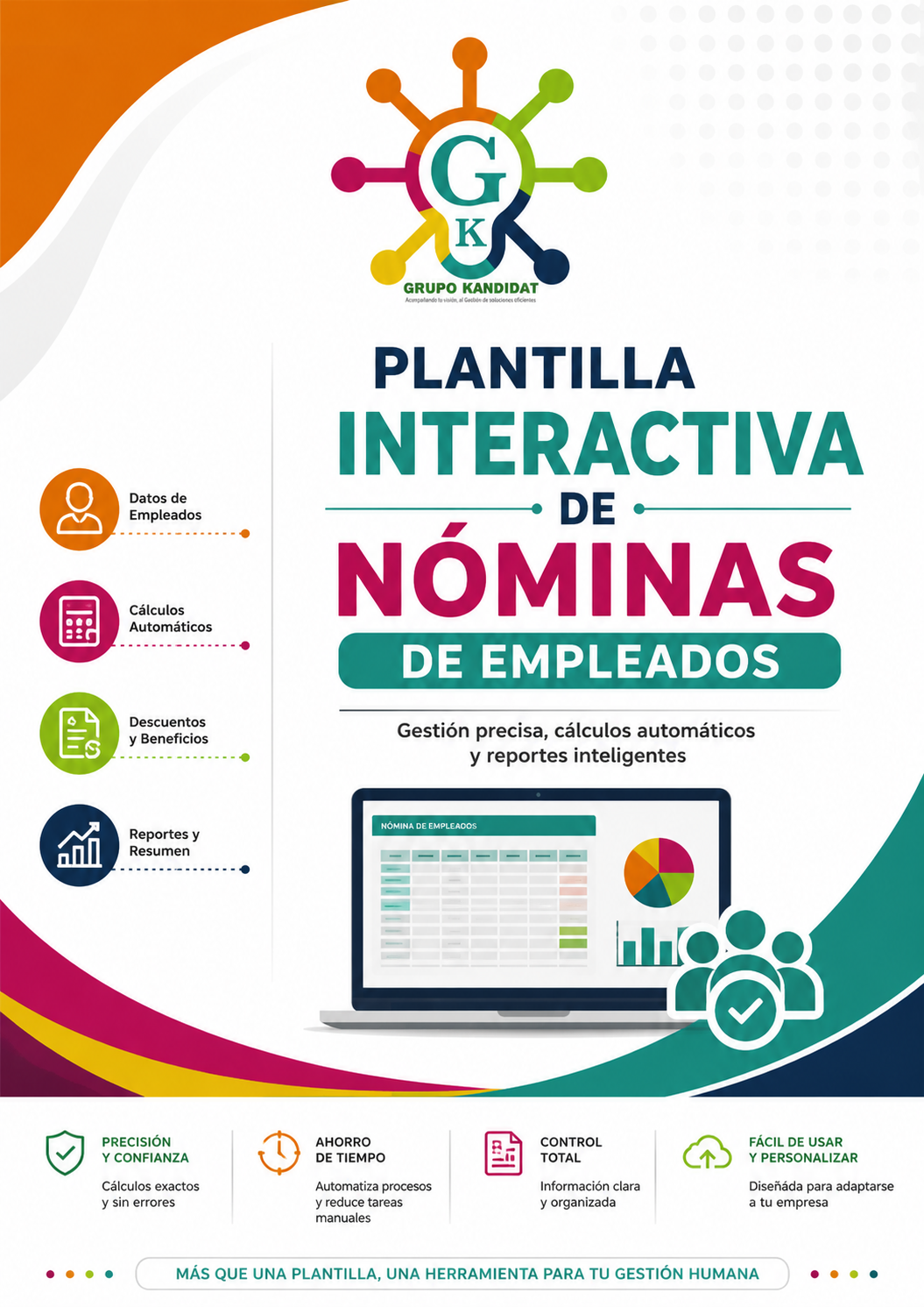 Descubre nuestra Plantilla Interactiva de Nóminas de Empleados, diseñada para facilitar la gestión de pagos y optimizar los procesos de Recursos Humanos.